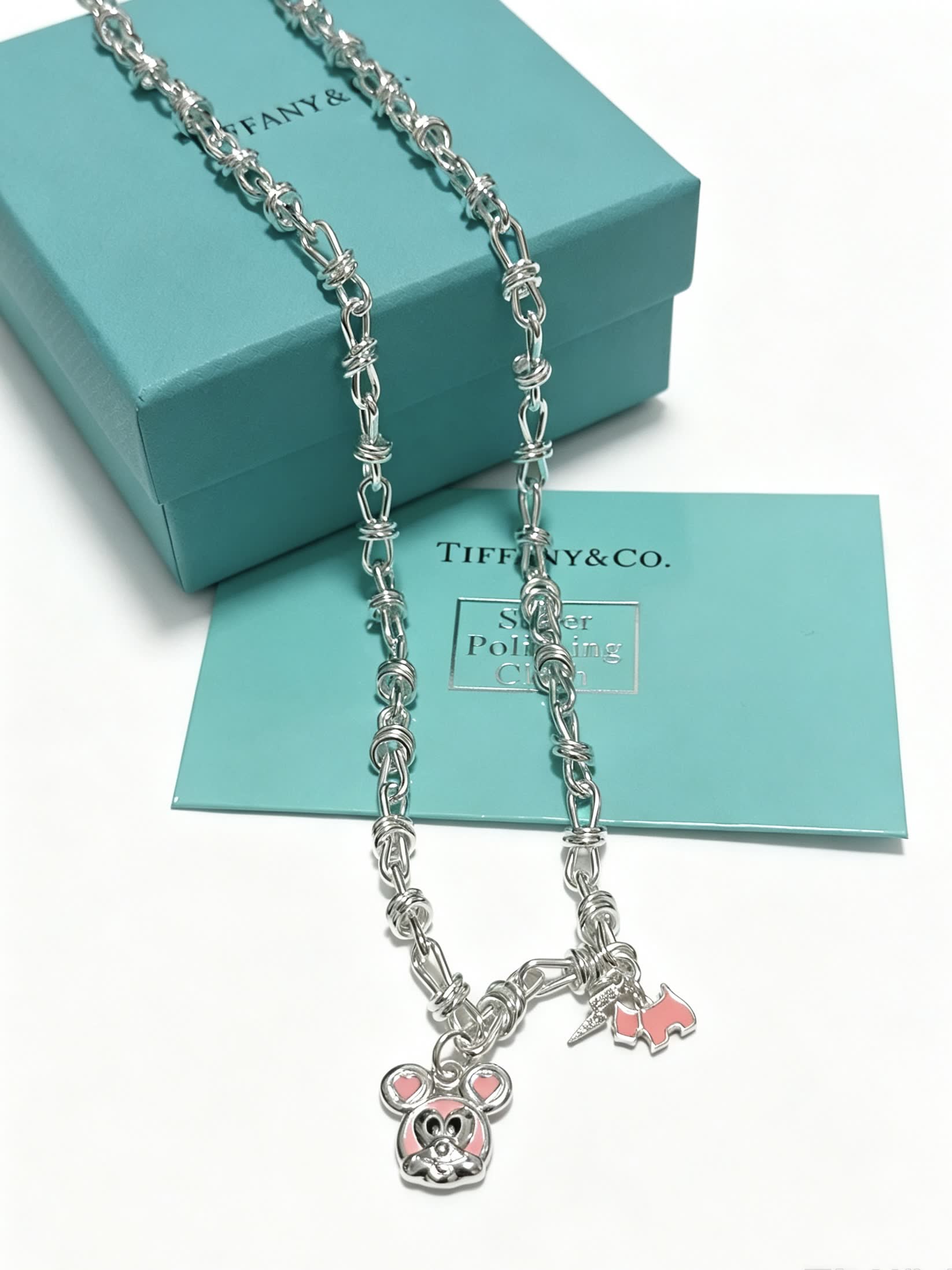 Tiffany & Co. Sterling Silver Mouse Charm Necklace